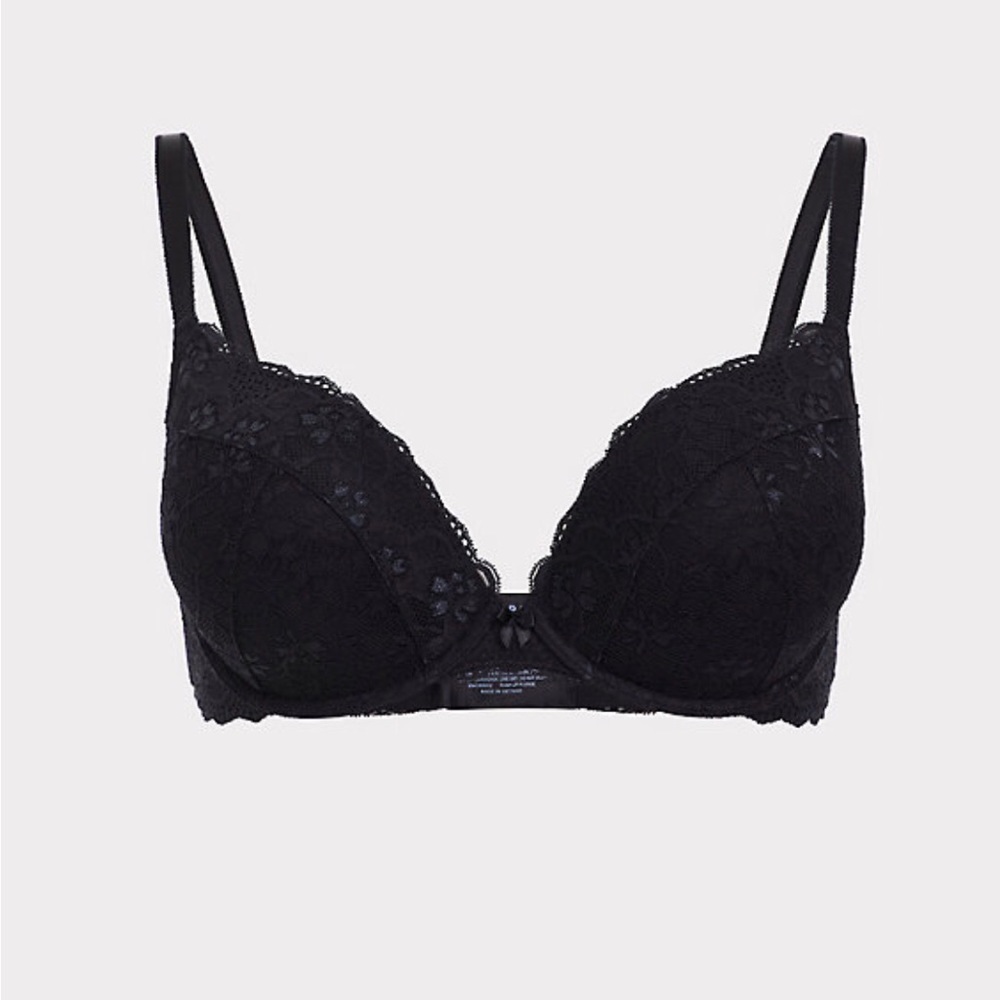 Torrid Black Lace Push-Up Plunge Bra
